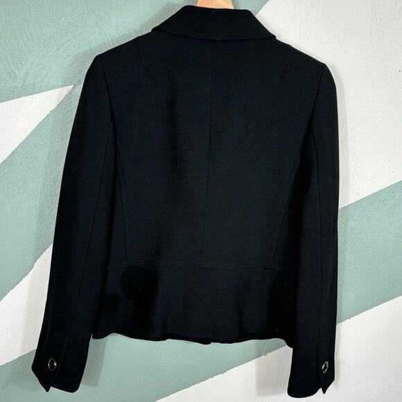 Banana Republic Womens SZ 6 Black Button Front Dual Pocket Cropped Office Blazer - Picture 11 of 11